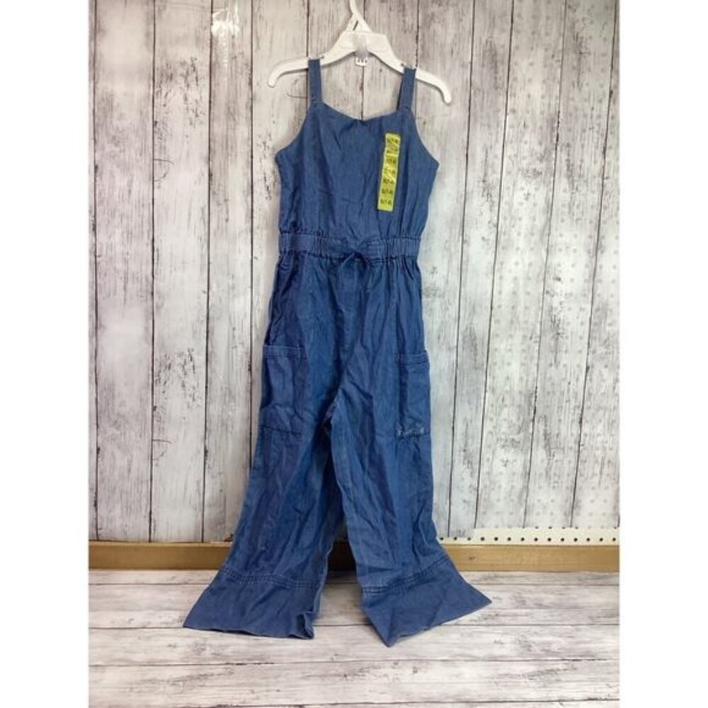 BEBE Girls Denim Cotton Jumpsuit Size 7/8